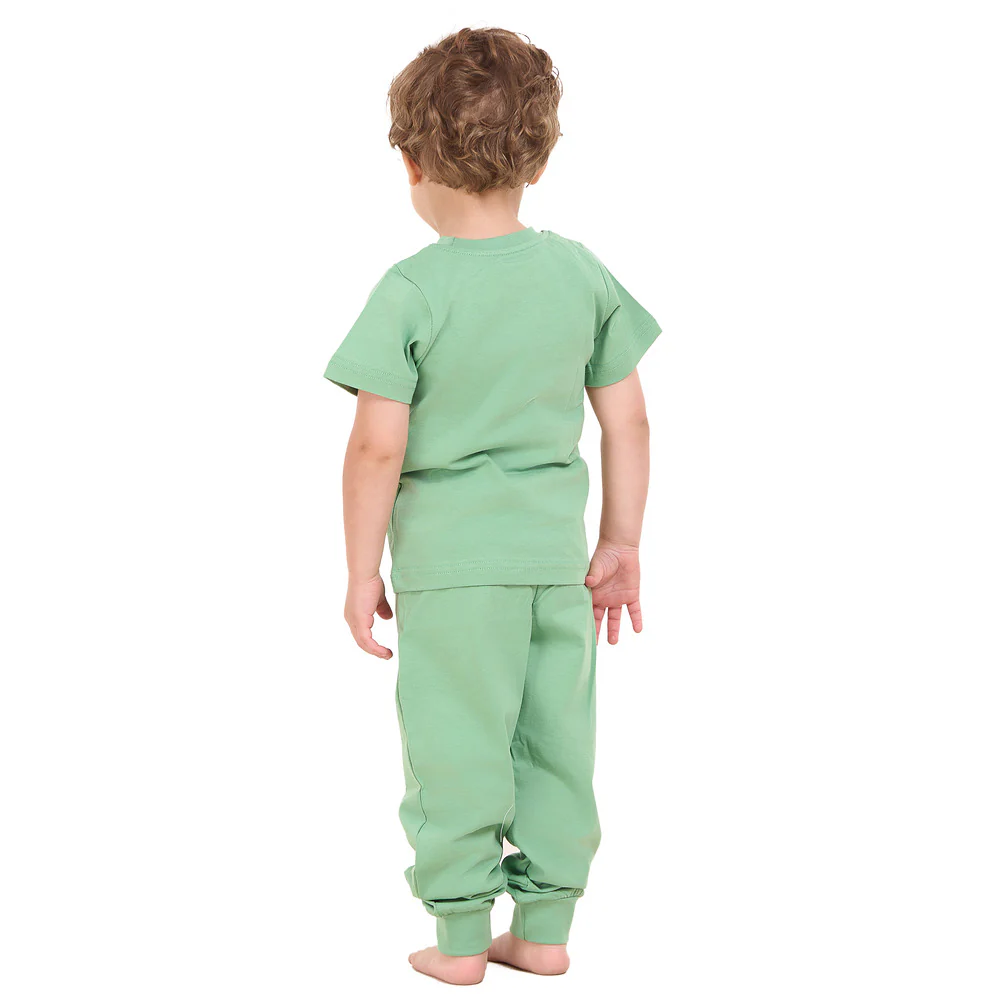 Boys summer pajama set Apple Green t-shirt + Pants - Image 5