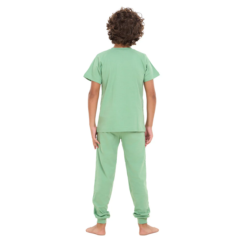 Boys summer pajama set Apple Green t-shirt + Pants - Image 7
