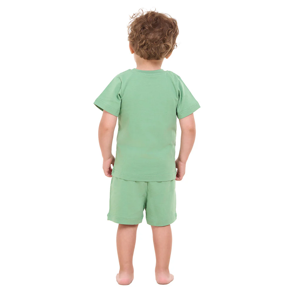 Boys summer pajama set Apple Green t-shirt + shorts - Image 7