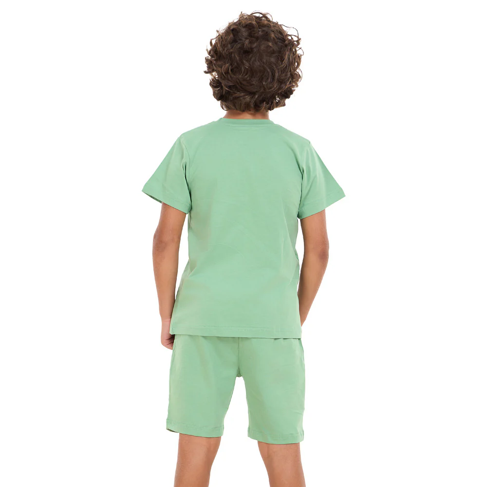 Boys summer pajama set Apple Green t-shirt + shorts - Image 8