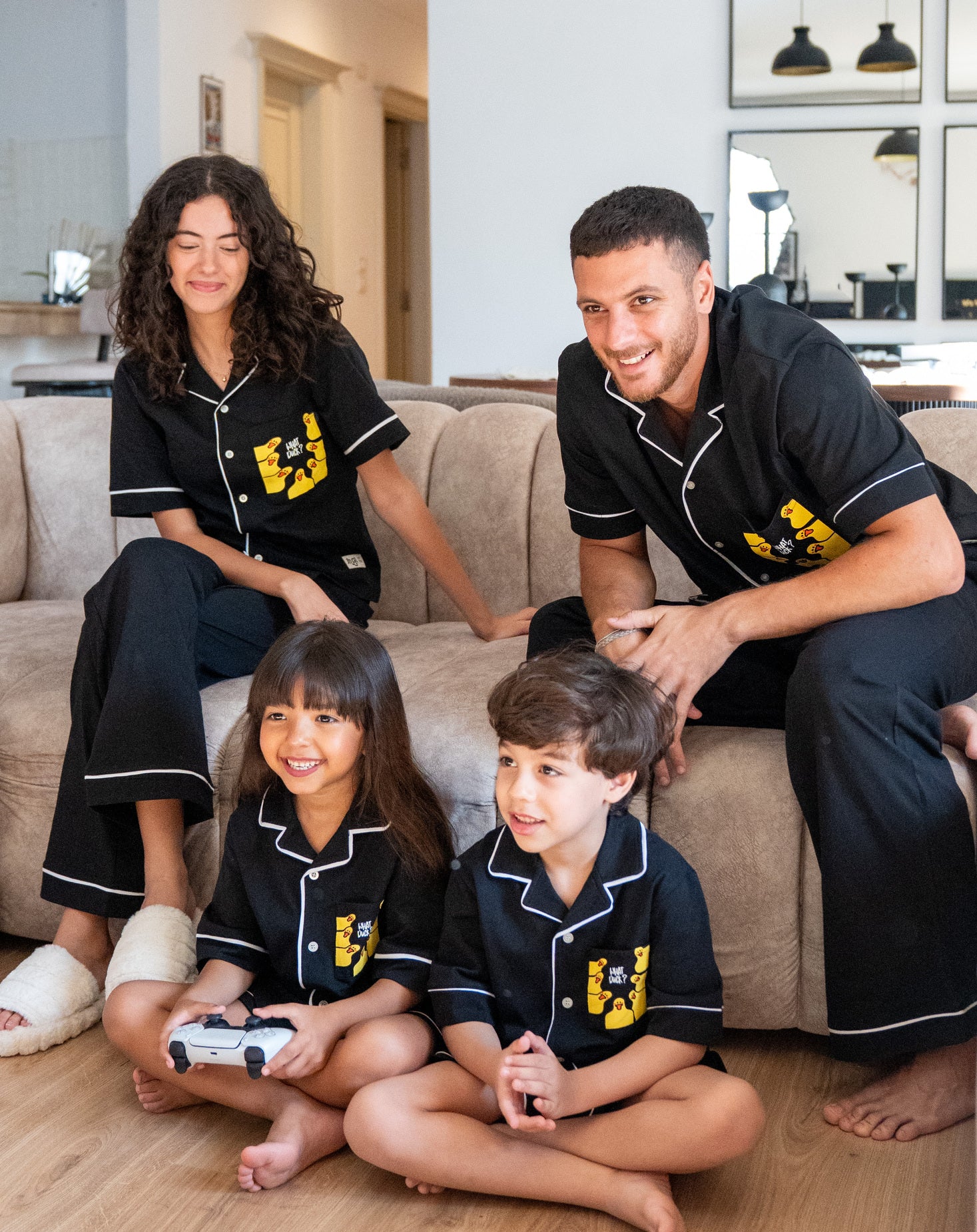 Kids unisex summer pajama set Black t-shirt + shorts - Image 7