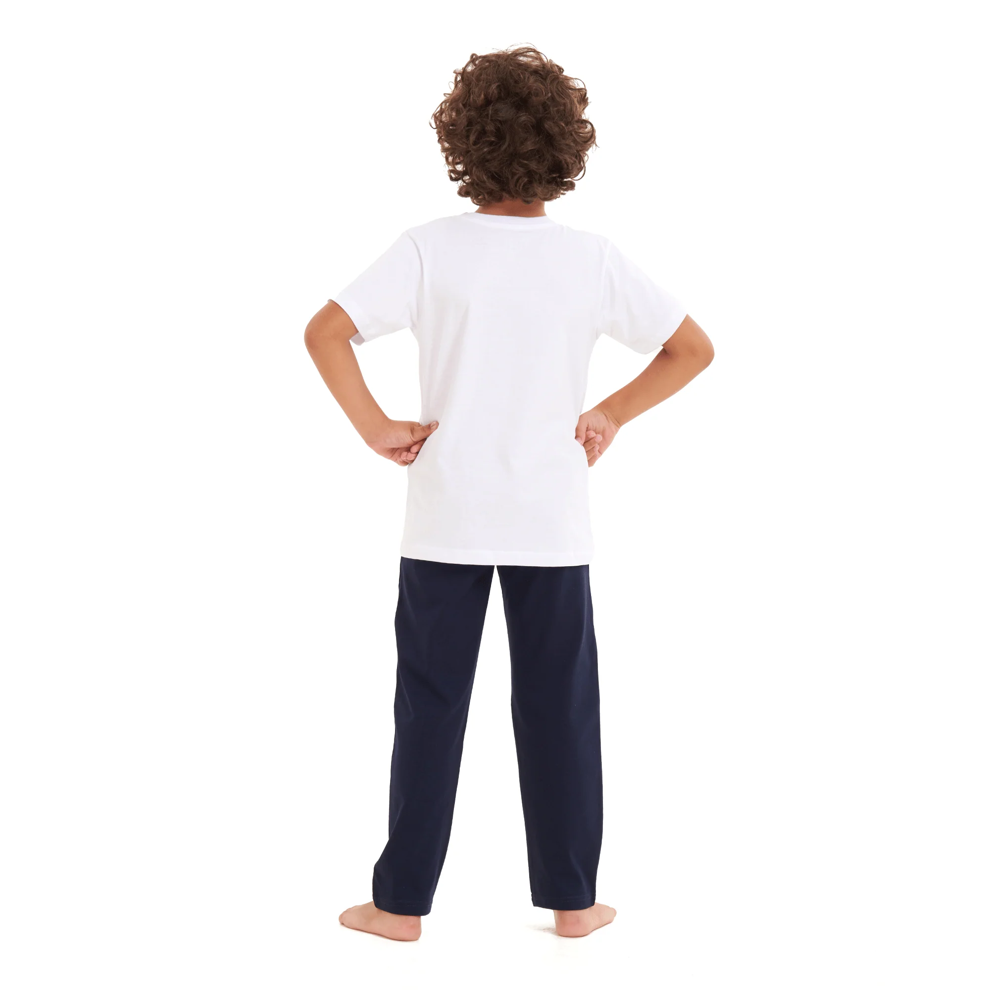 Boys summer pajama set Car t-shirt +Dark blue pants - Image 3