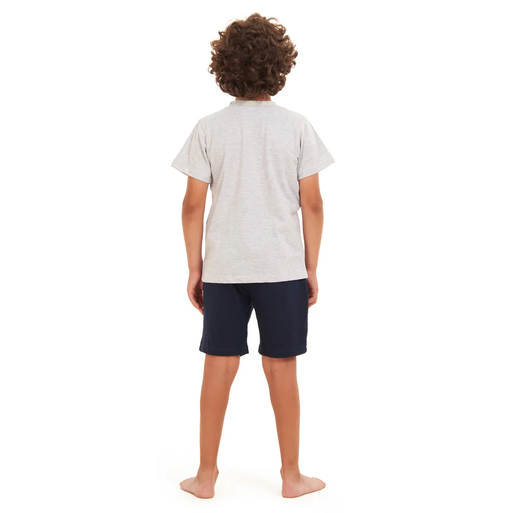 Boys summer pajama set crocodile t-shirt +Dark Blue shorts - Image 3
