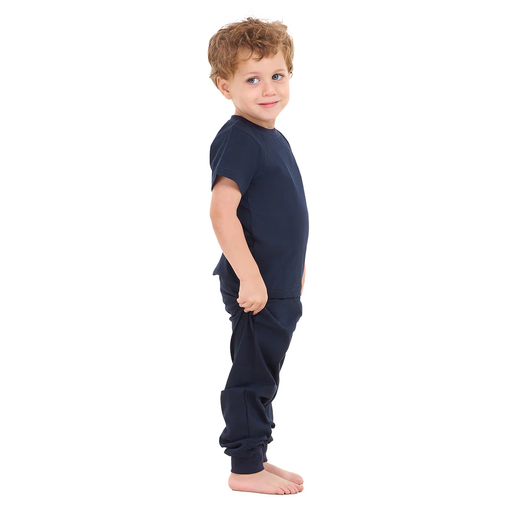 Boys summer pajama set Dark Blue t-shirt + Pants - Image 2
