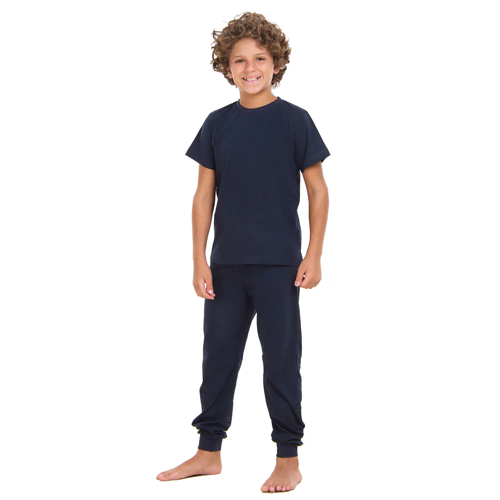 Boys summer pajama set Dark Blue t-shirt + Pants - Image 3