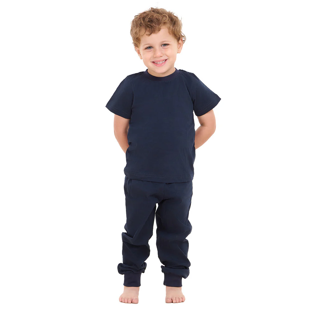 Boys summer pajama set Dark Blue t-shirt + Pants - Image 4