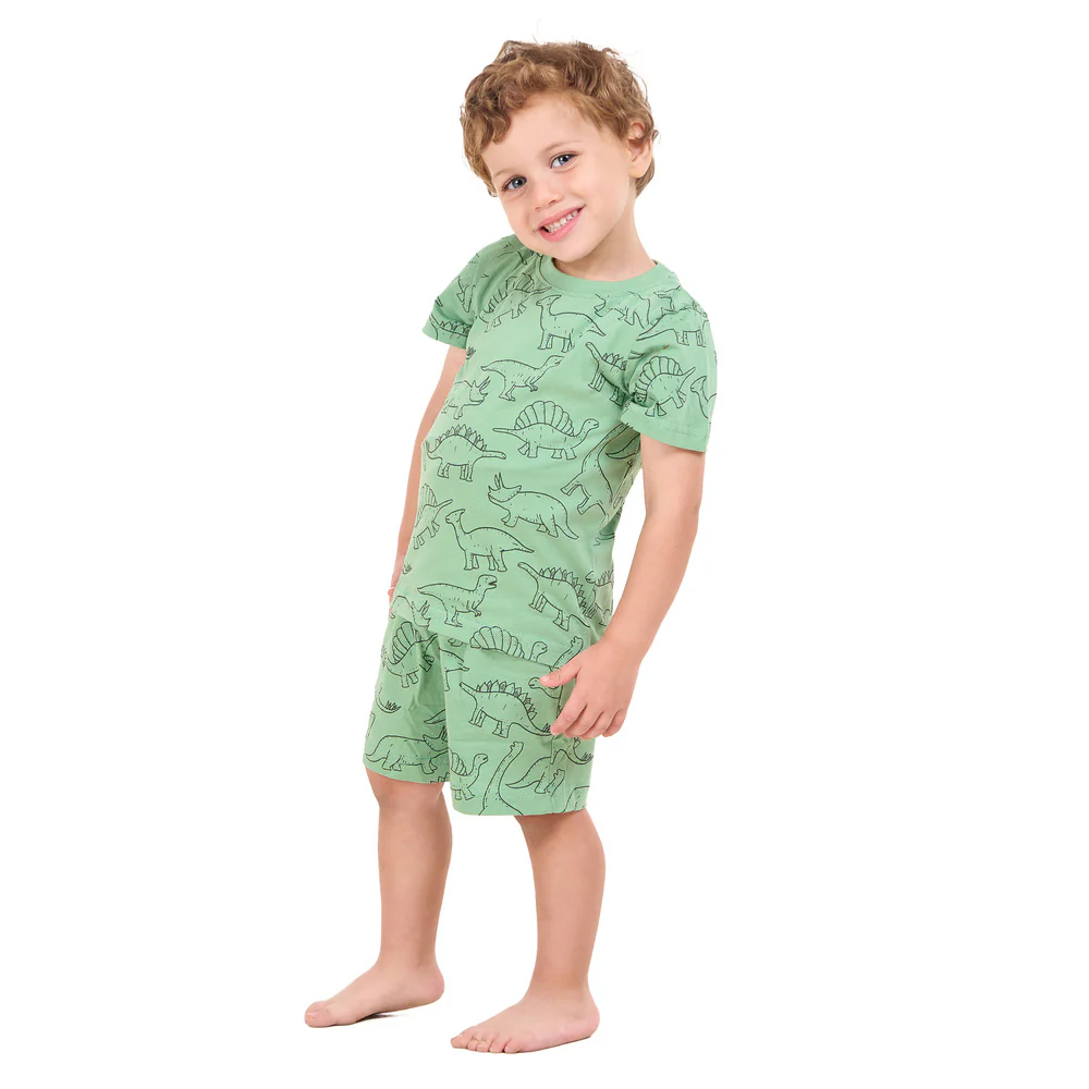 Boys summer pajama set Dinosaurs t-shirt + shorts - Image 2