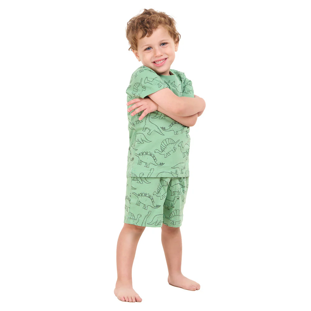 Boys summer pajama set Dinosaurs t-shirt + shorts - Image 4
