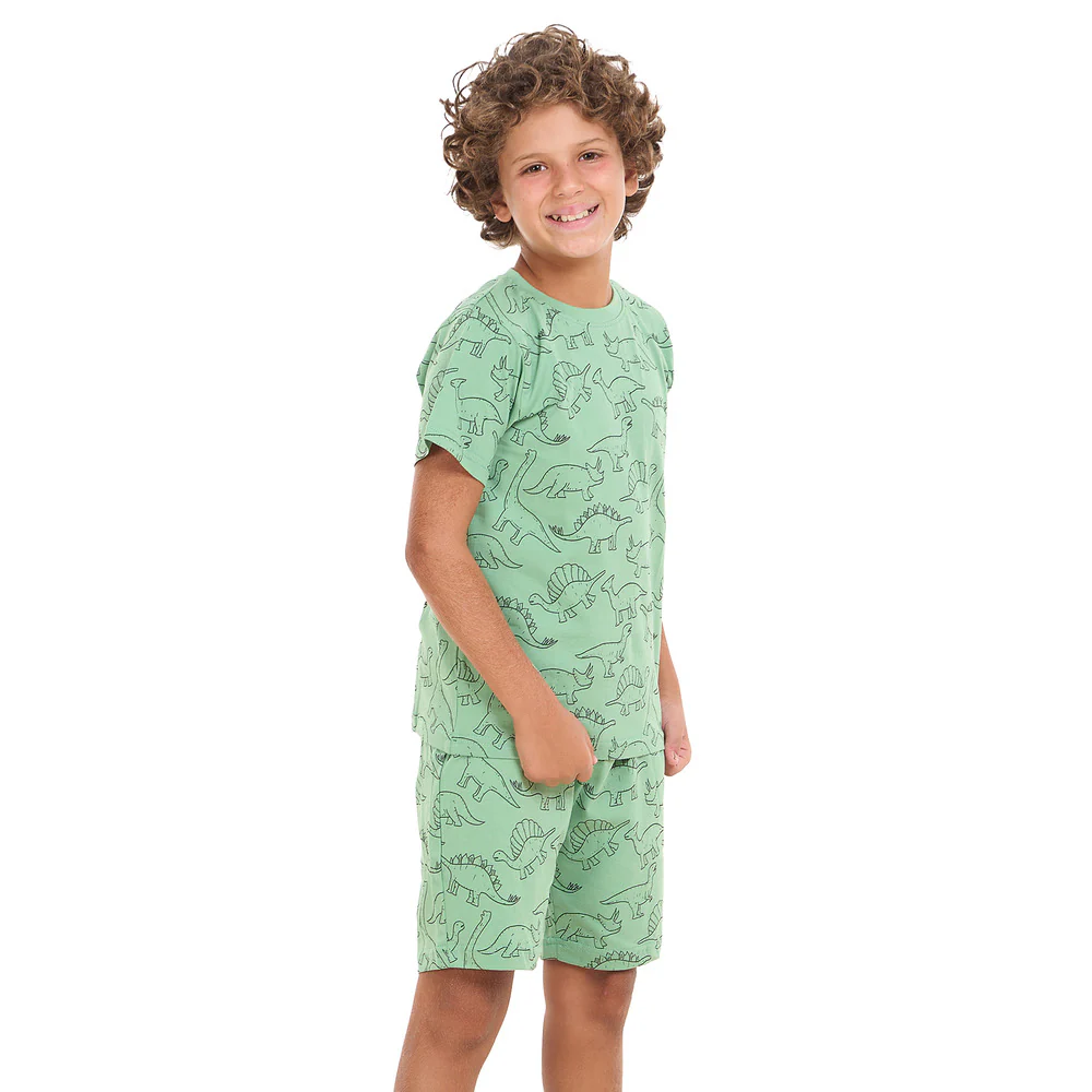 Boys summer pajama set Dinosaurs t-shirt + shorts - Image 5