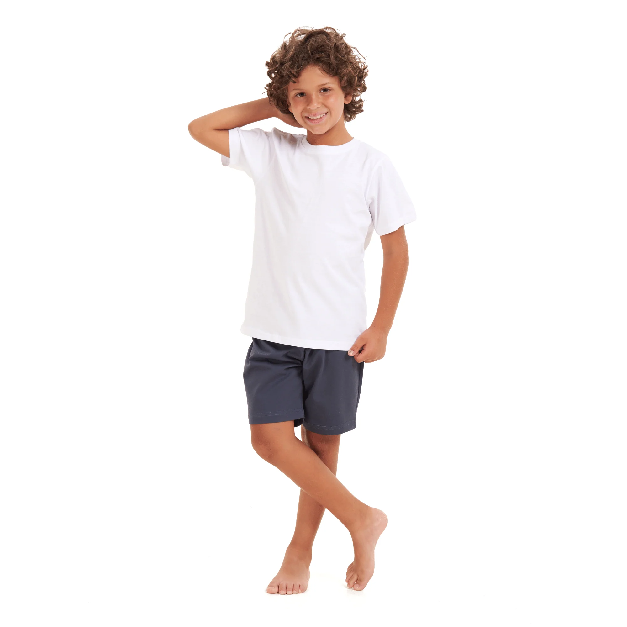 Boys summer pajama set Dog t-shirt +Dark grey shorts