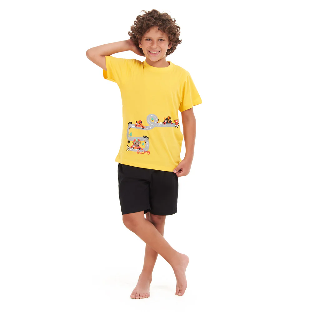 Boys summer pajama set Formula Bears t-shirt +Black shorts - Image 3