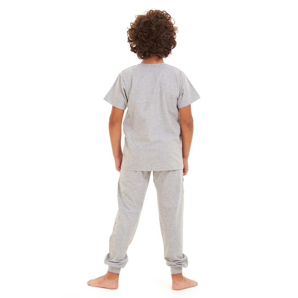 Boys summer pajama set Grey t-shirt + Pants - Image 4