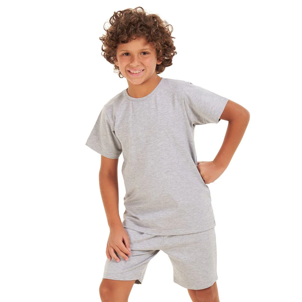 Boys summer pajama set Grey t-shirt + shorts - Image 2