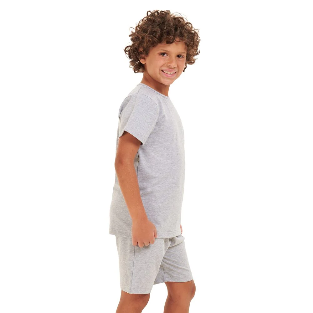 Boys summer pajama set Grey t-shirt + shorts - Image 3