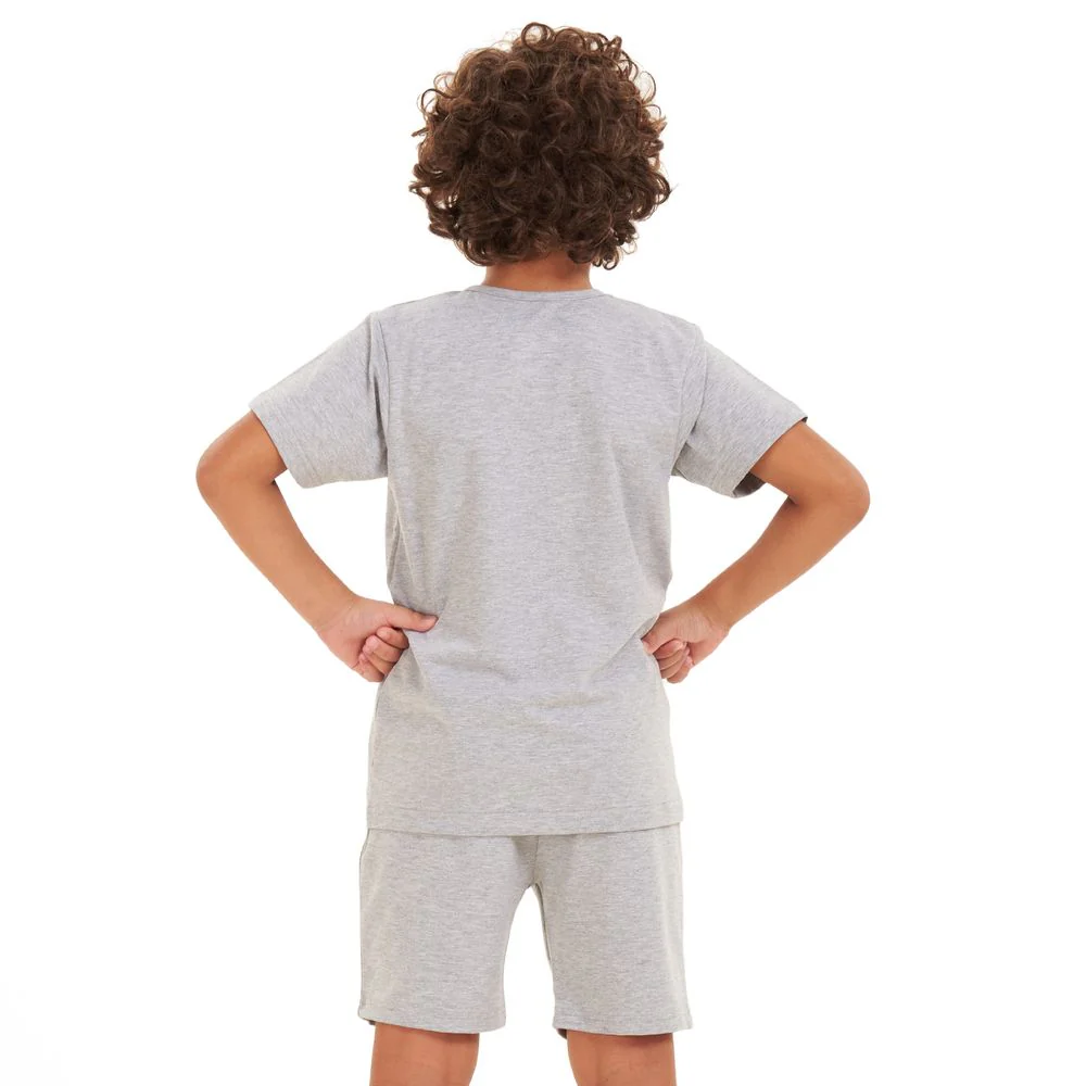 Boys summer pajama set Grey t-shirt + shorts - Image 4