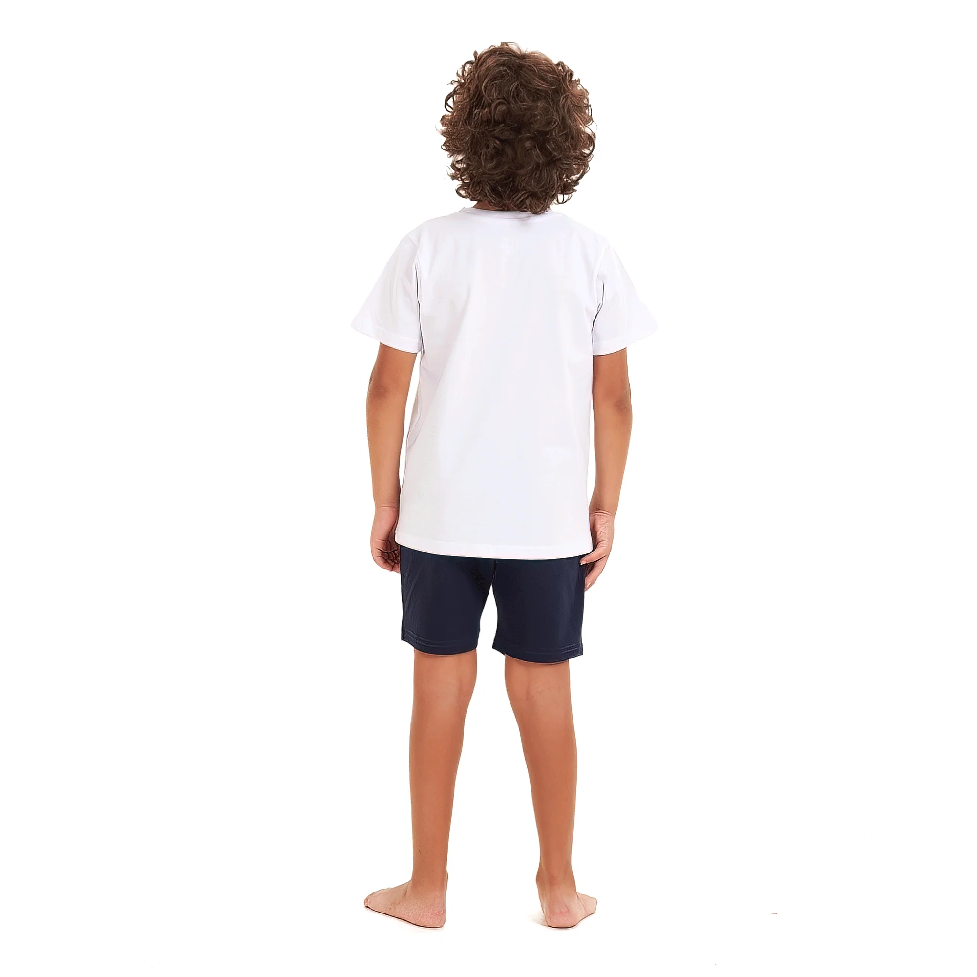 Boys summer pajama set Monster t-shirt +Dark blue shorts - Image 3