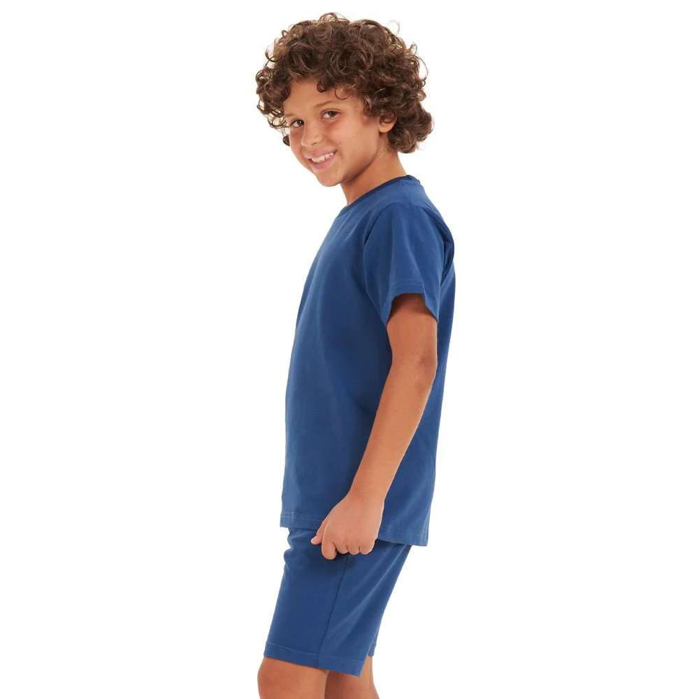 Boys summer pajama set Petroleum t-shirt + shorts - Image 2