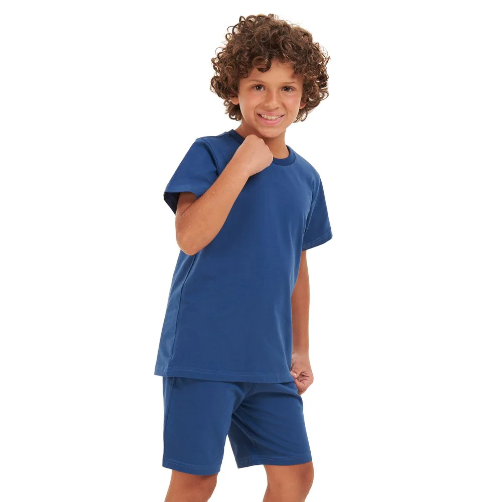 Boys summer pajama set Petroleum t-shirt + shorts - Image 4