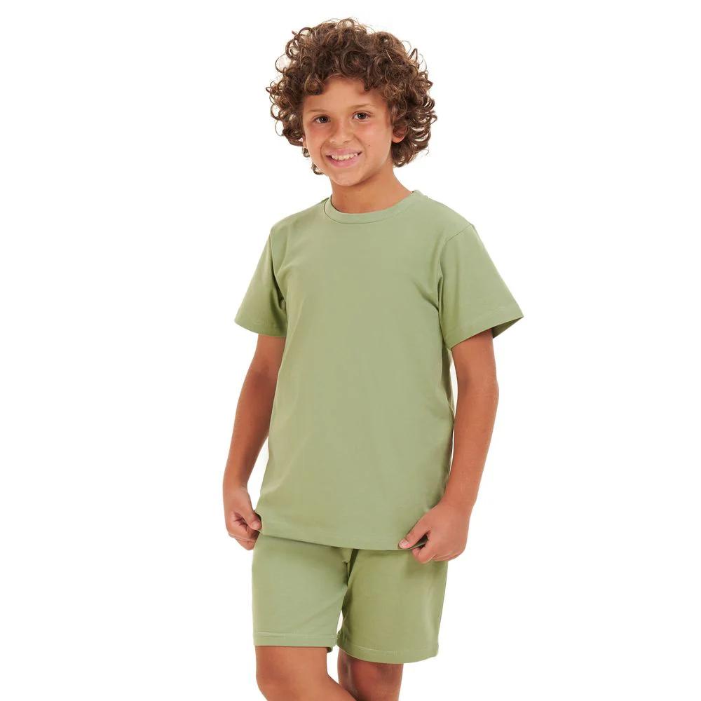 Boys summer pajama set Pistache t-shirt + shorts - Image 2