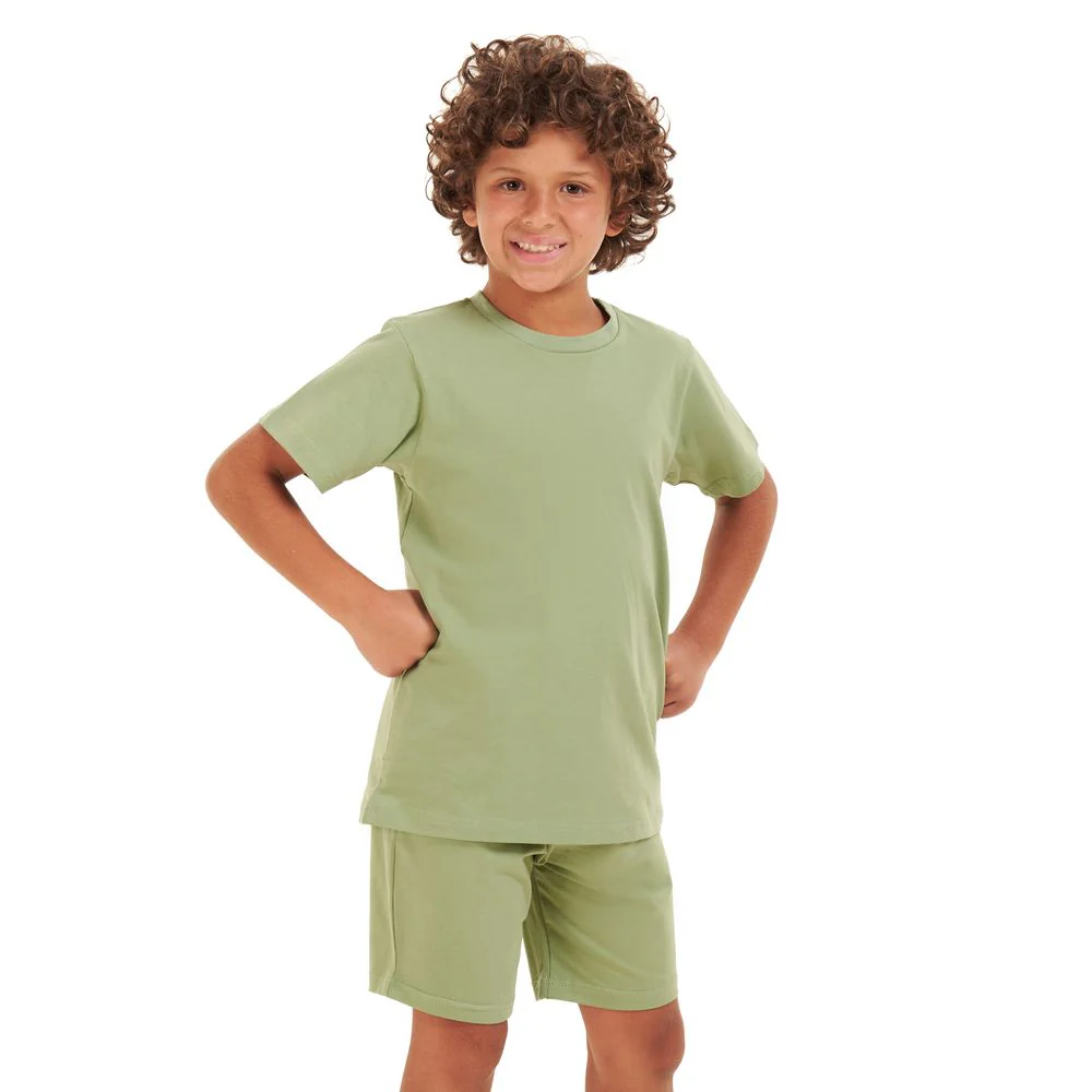 Boys summer pajama set Pistache t-shirt + shorts - Image 3