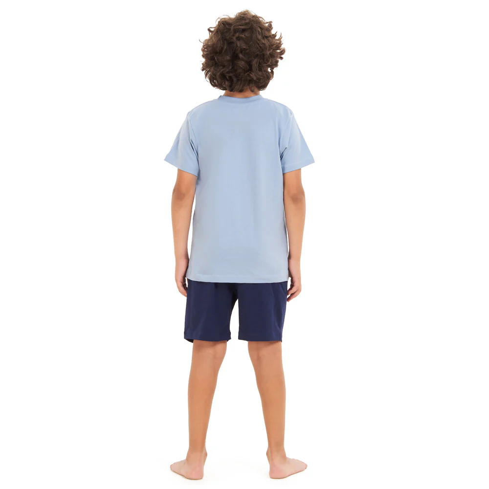 Boys summer pajama set Shark Attack t-shirt +Navy shorts - Image 4