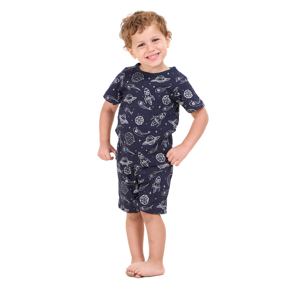 Boys summer pajama set Space t-shirt + shorts - Image 4