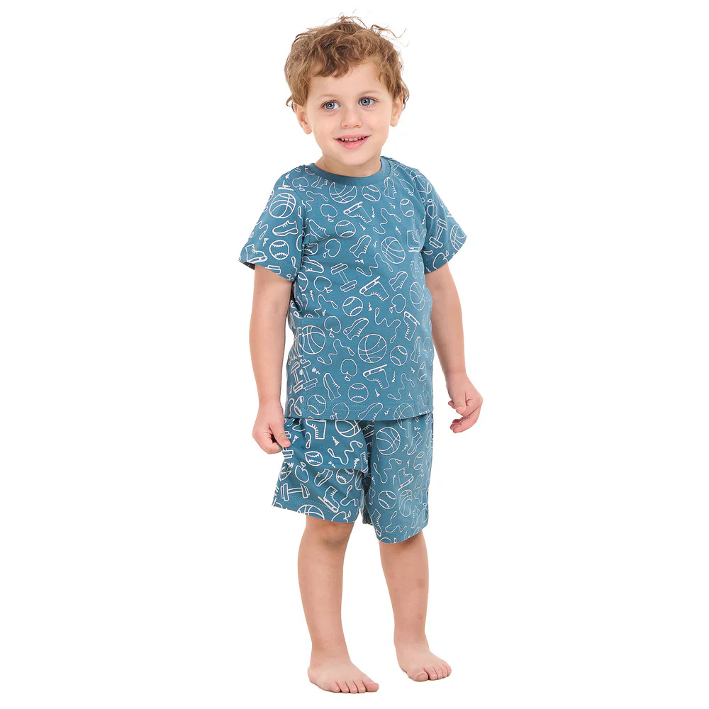Boys summer pajama set Sports t-shirt + shorts - Image 3