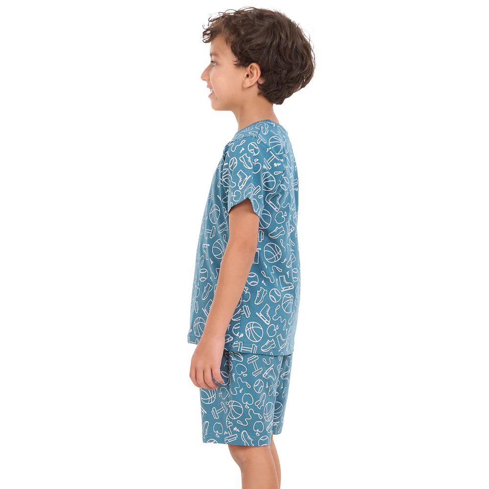Boys summer pajama set Sports t-shirt + shorts - Image 6