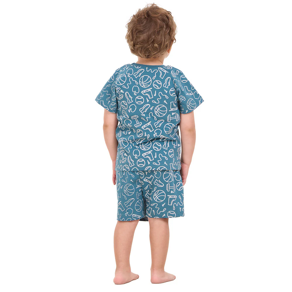 Boys summer pajama set Sports t-shirt + shorts - Image 7