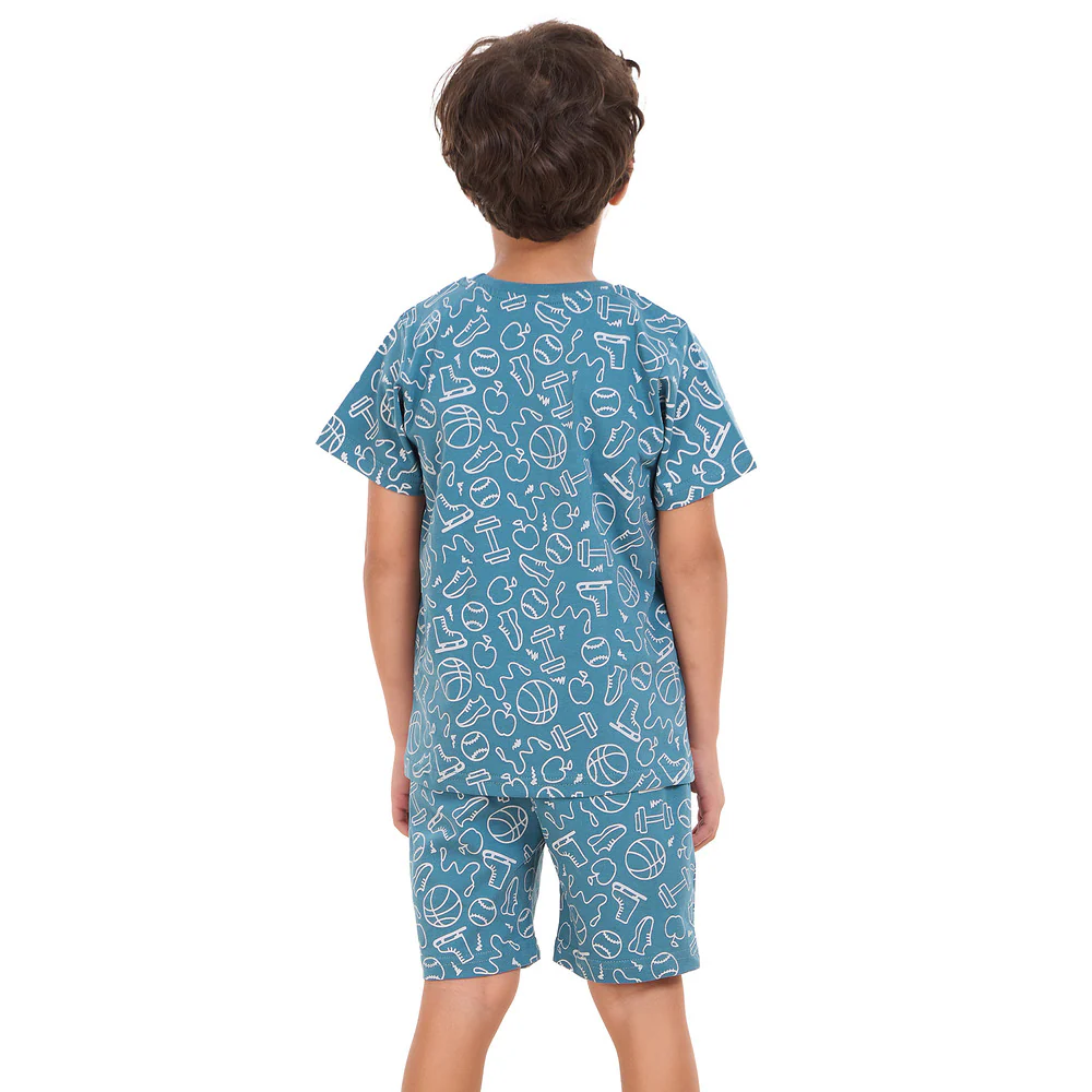 Boys summer pajama set Sports t-shirt + shorts - Image 8