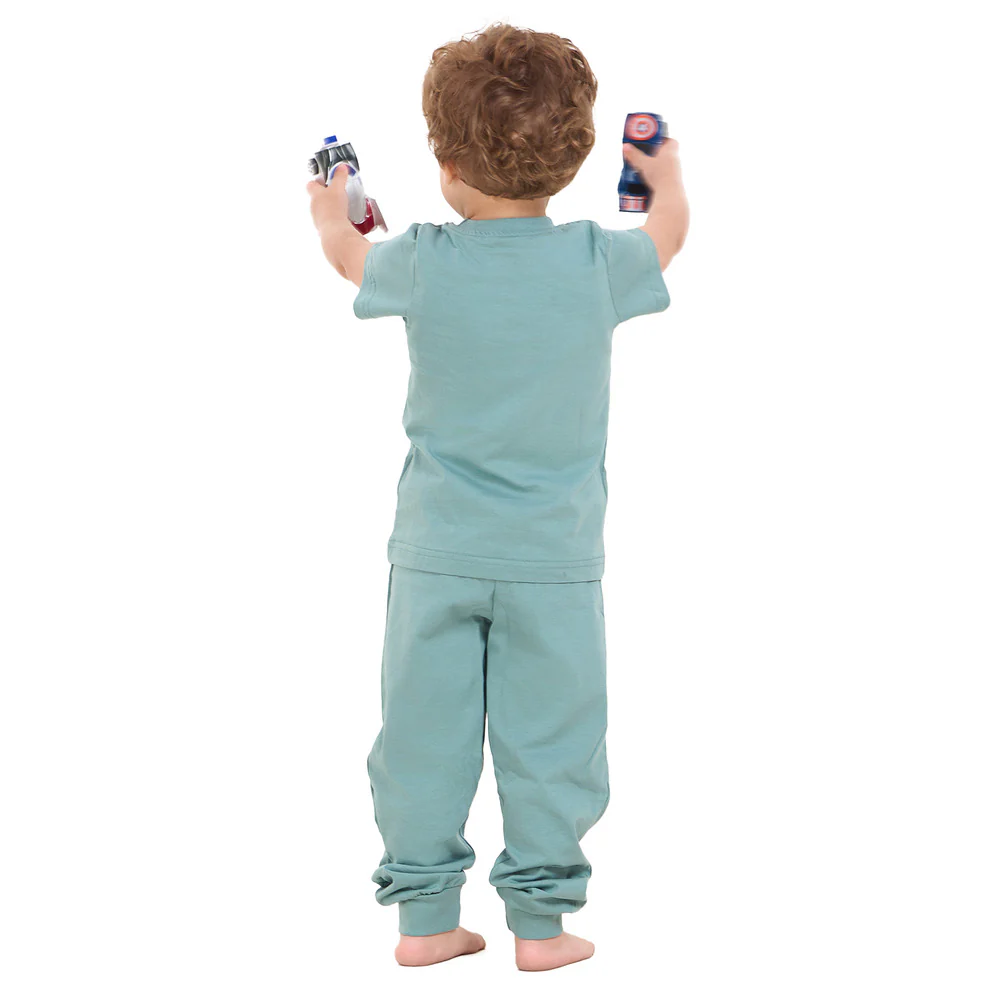 Boys summer pajama set Stone Blue t-shirt + Pants - Image 7