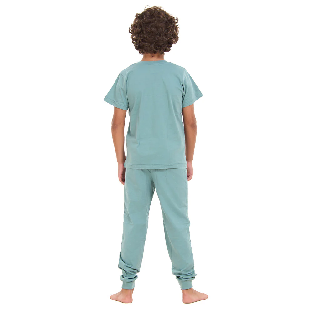 Boys summer pajama set Stone Blue t-shirt + Pants - Image 8
