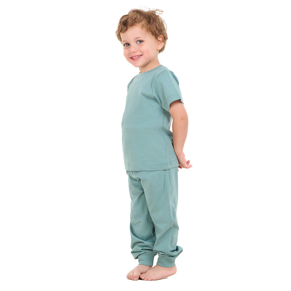 Boys summer pajama set Stone Blue t-shirt + Pants - Image 9