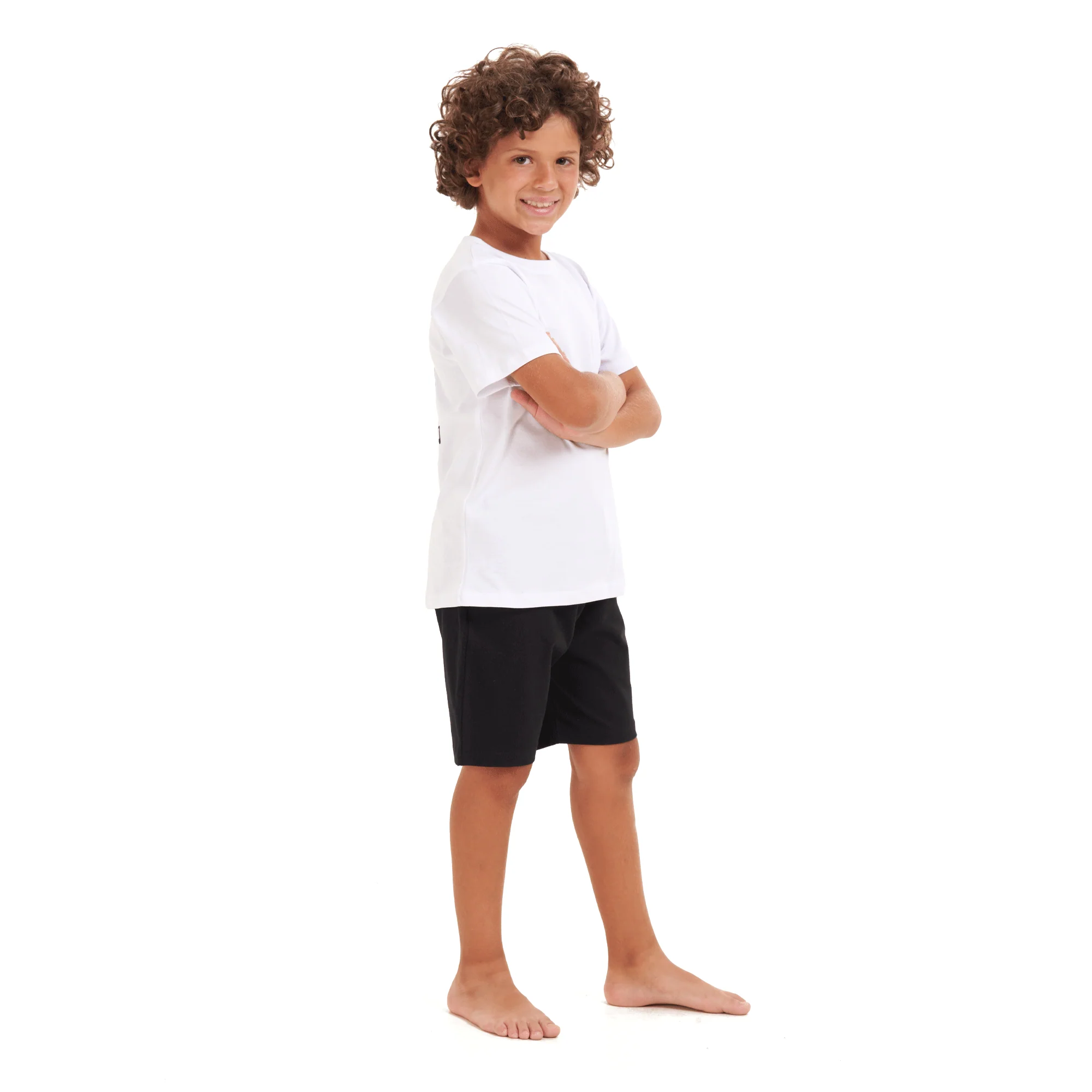 Boys summer pajama set Tiger t-shirt +Black shorts - Image 2