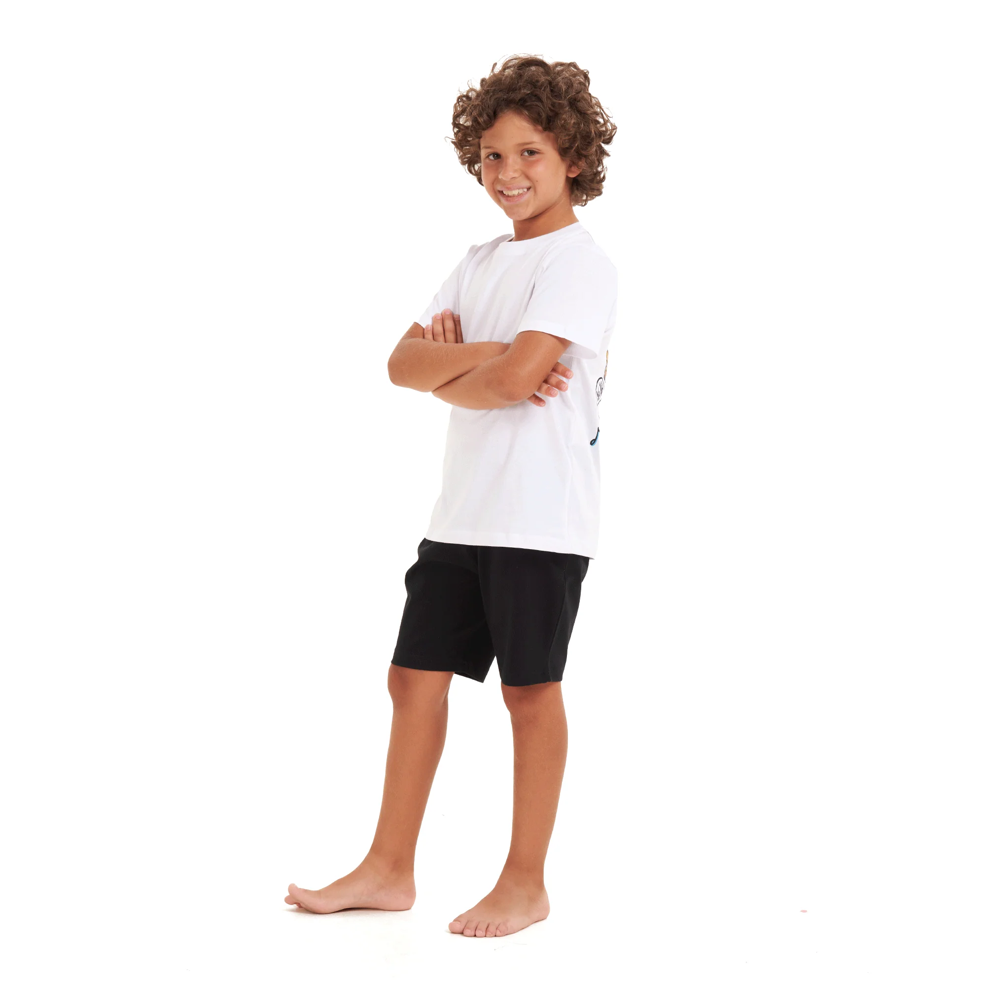Boys summer pajama set Tiger t-shirt +Black shorts - Image 3