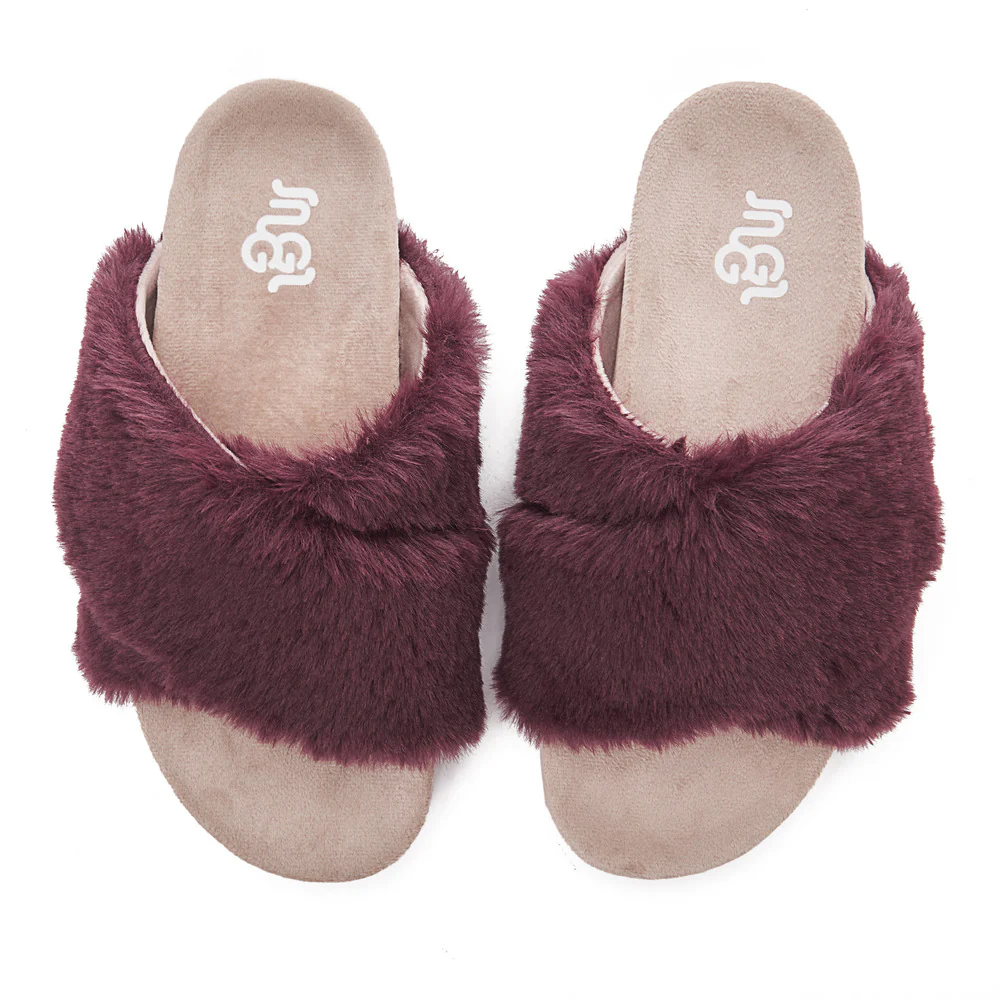 Snuggs Fuzzy crossover Slipper Dark Red - Image 2
