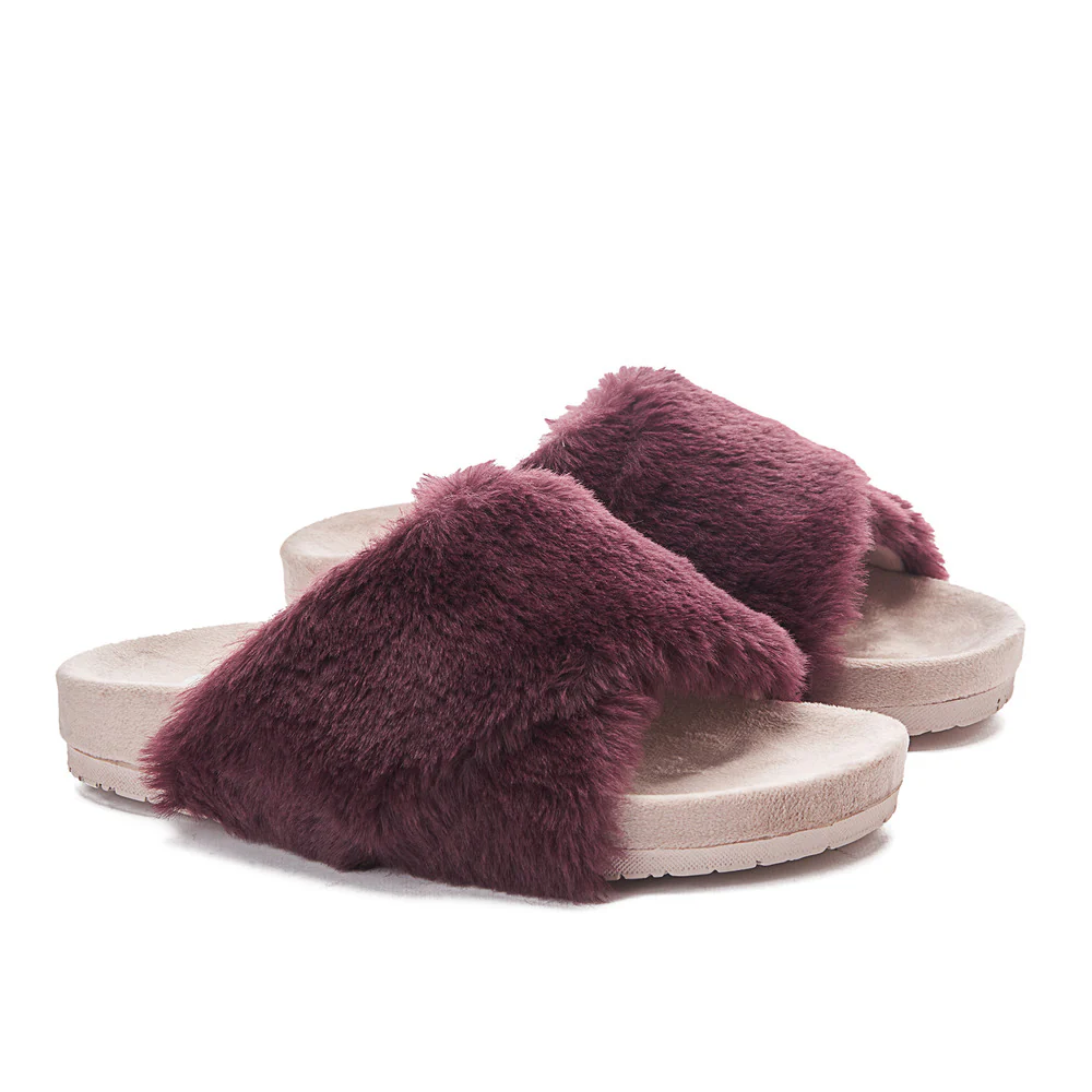 Snuggs Fuzzy crossover Slipper Dark Red - Image 3
