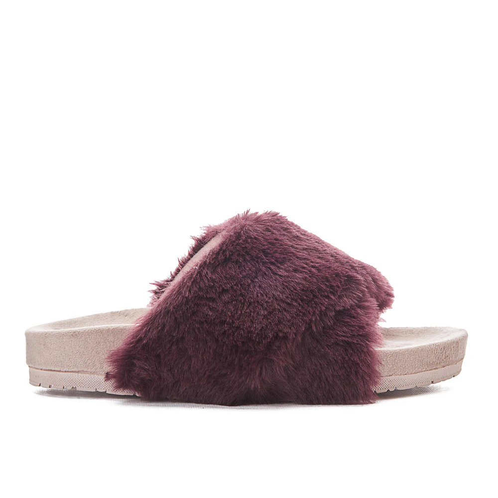 Snuggs Fuzzy crossover Slipper Dark Red - Image 4