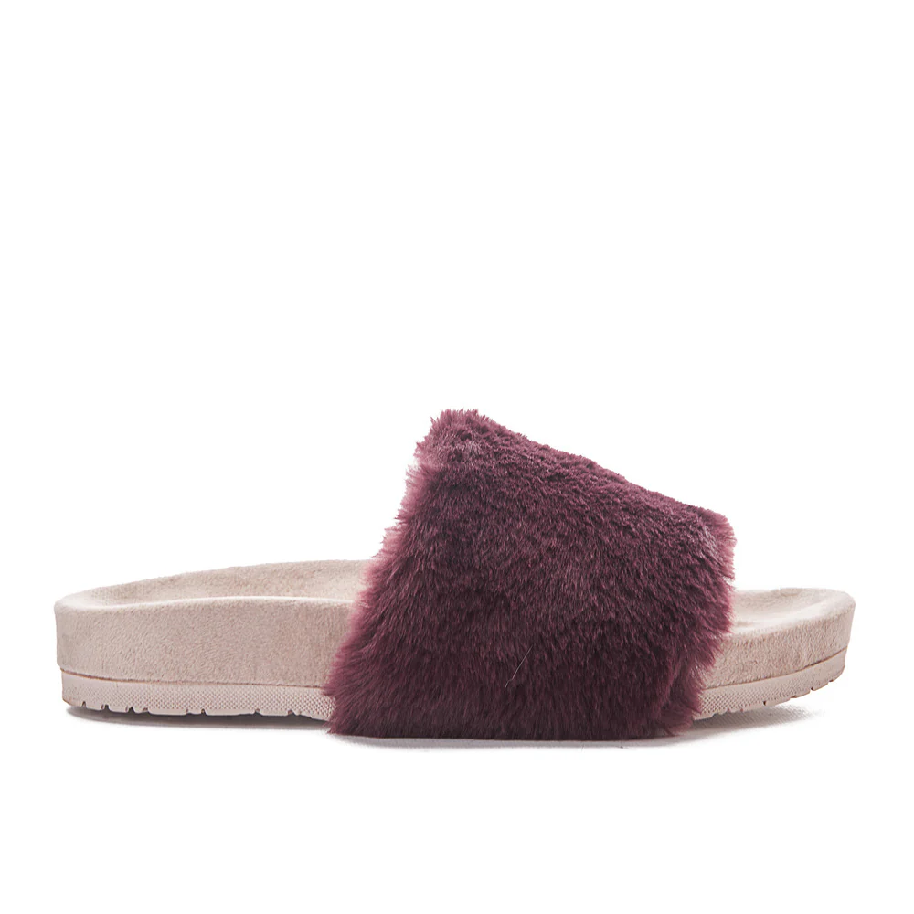 Snuggs Fuzzy Slipper Dark Red - Image 3