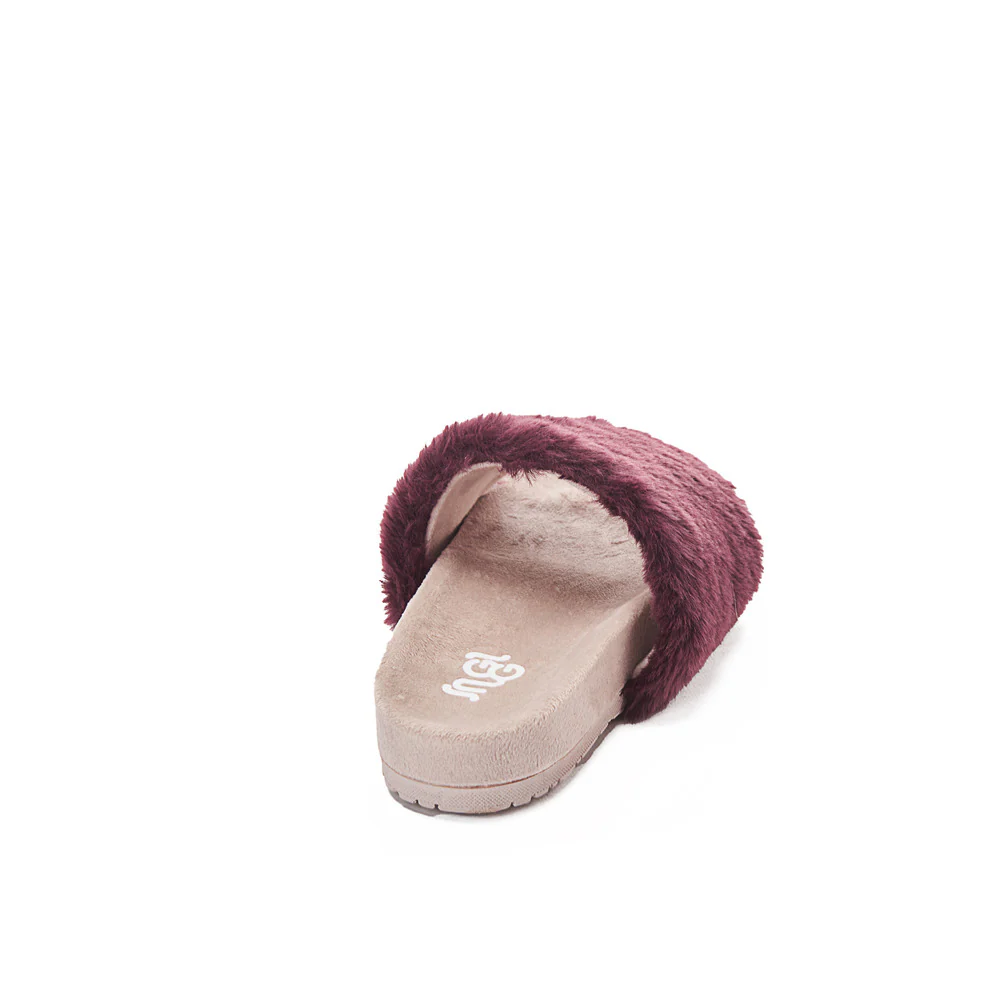 Snuggs Fuzzy Slipper Dark Red - Image 4