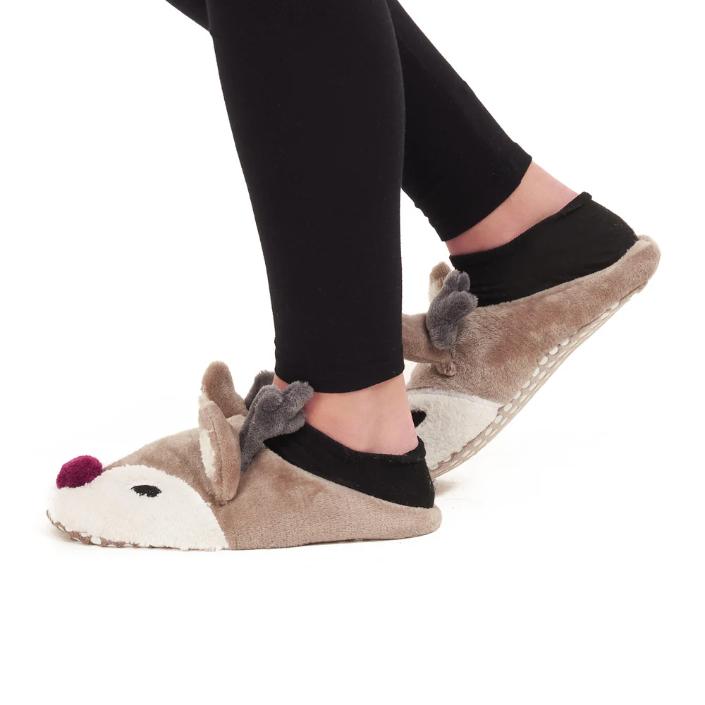 Deer Winter Women Fuzzy Slipper - Image 3