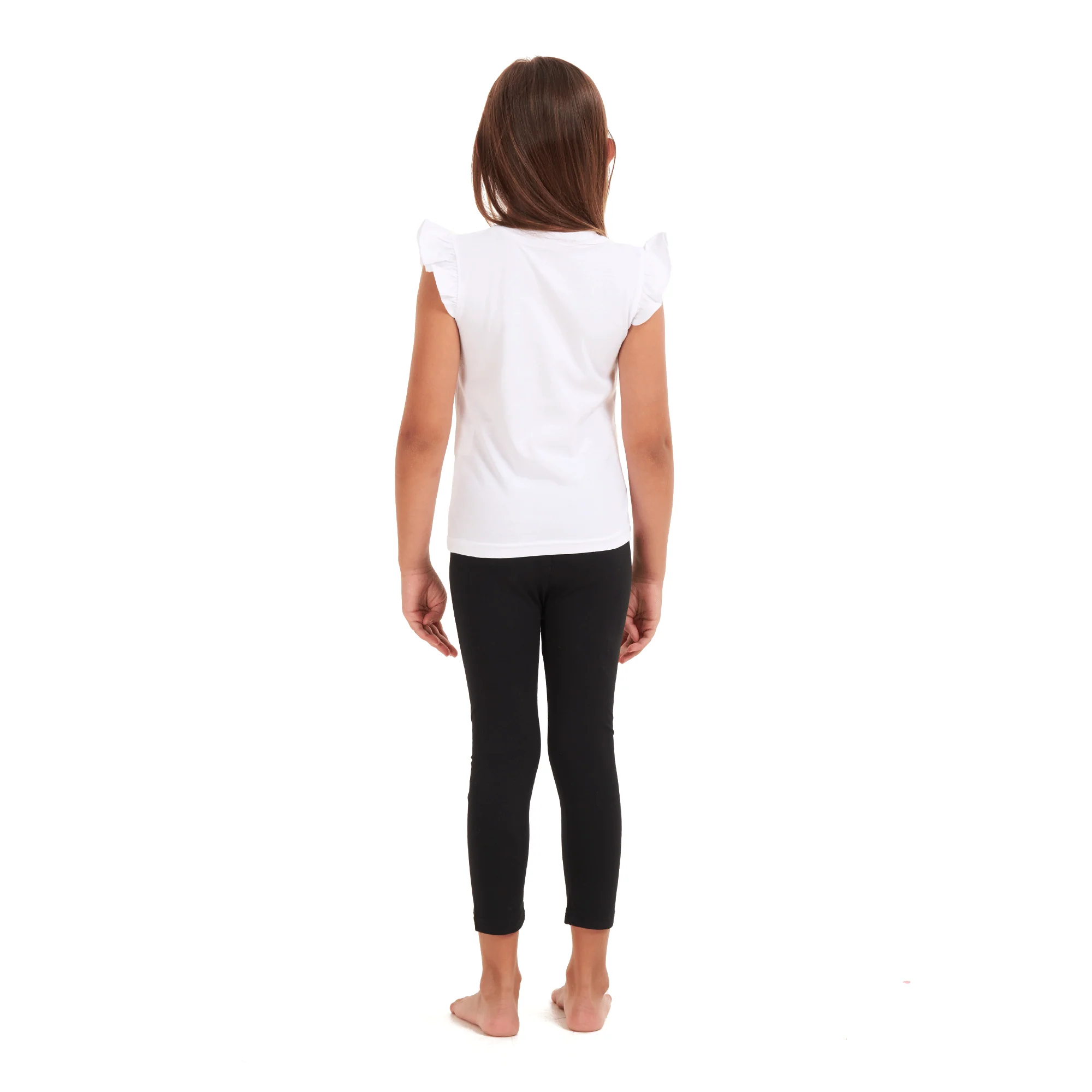 Girls summer pajama set Bear t-shirt + Black leggings - Image 3