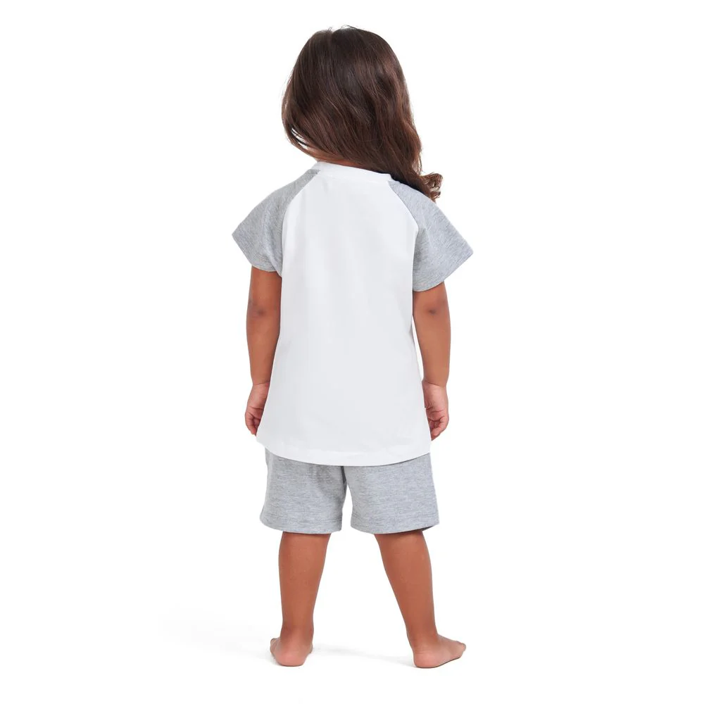 Girls summer pajama set Cat t-shirt + Grey shorts - Image 4