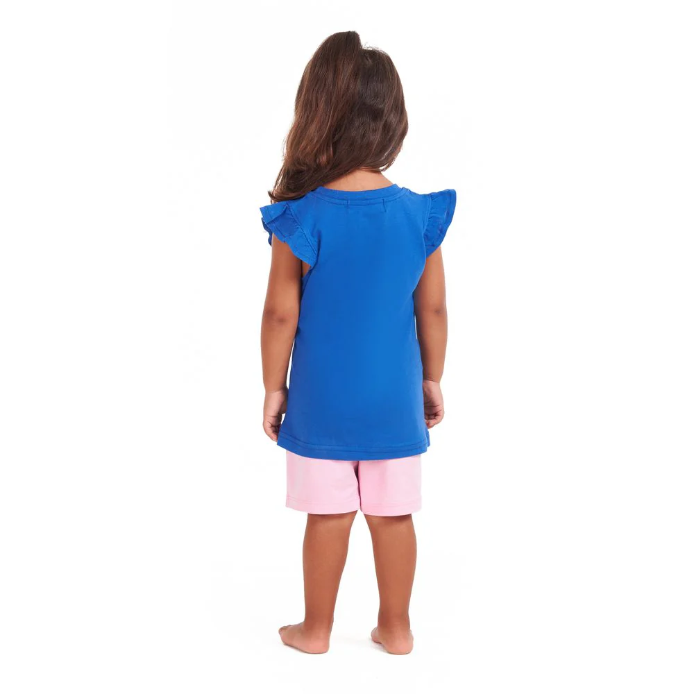 Girls summer pajama set Cool girl t-shirt + Rose shorts - Image 4