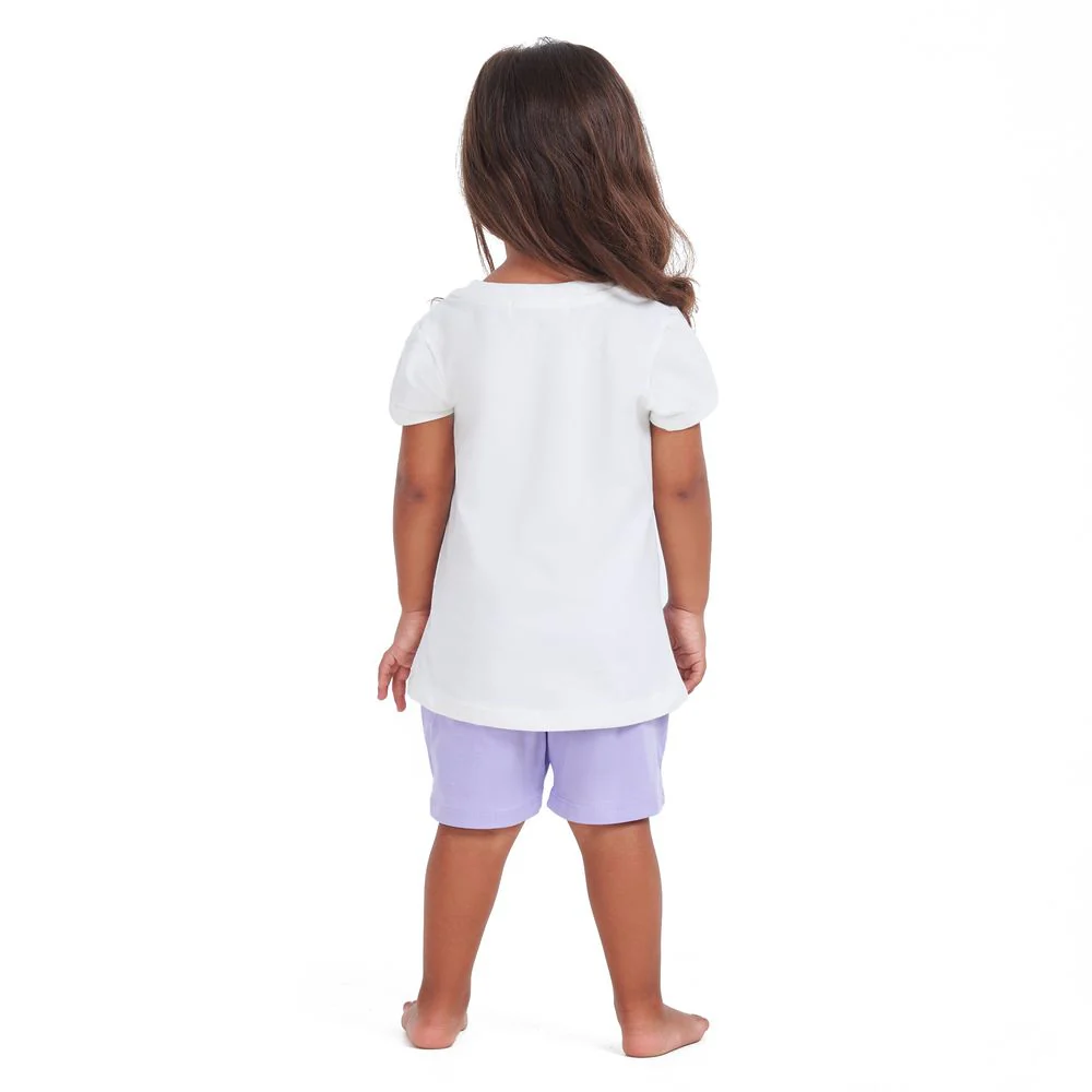 Girls summer pajama set Elephant t-shirt + Purple shorts - Image 5