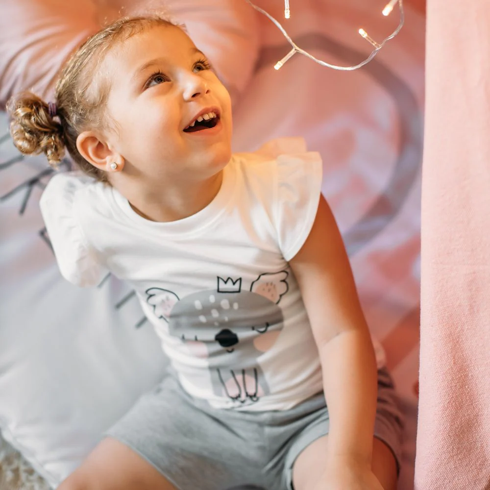 Girls summer pajama set koala t-shirt + Grey shorts - Image 3