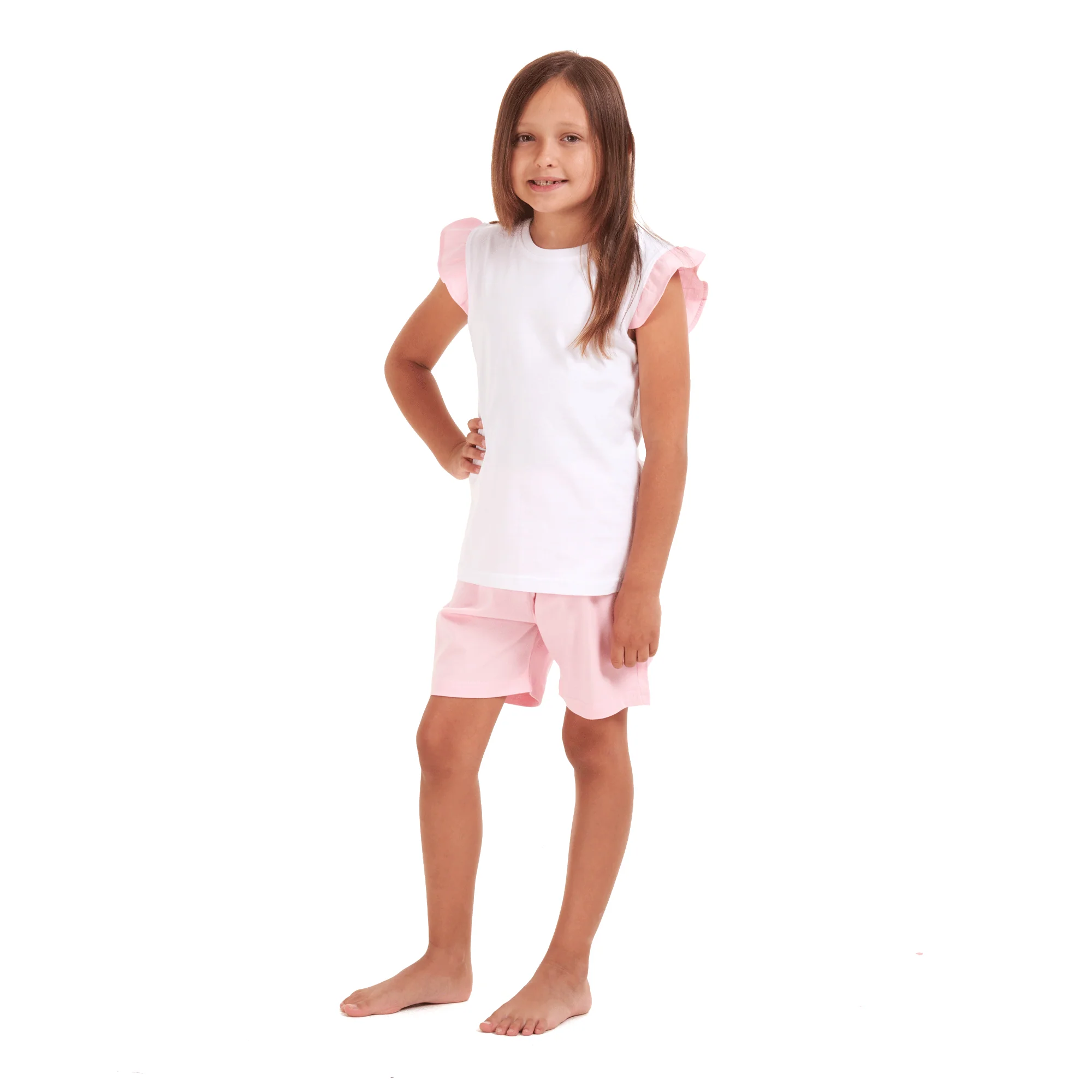Girls summer pajama set Pink fairy t-shirt + Pink shorts - Image 2