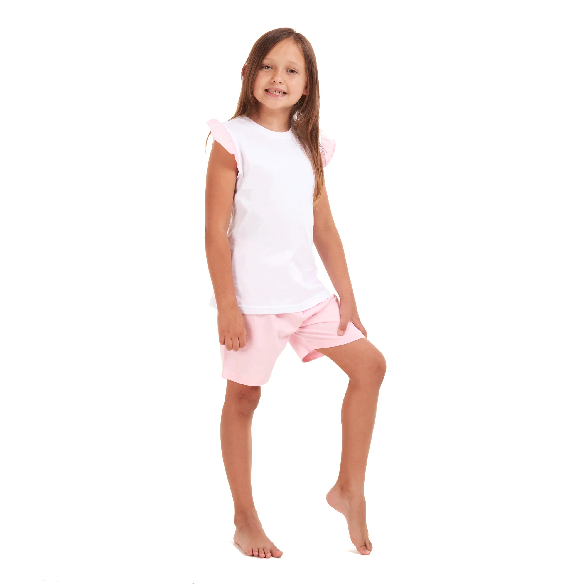 Girls summer pajama set Pink fairy t-shirt + Pink shorts - Image 3