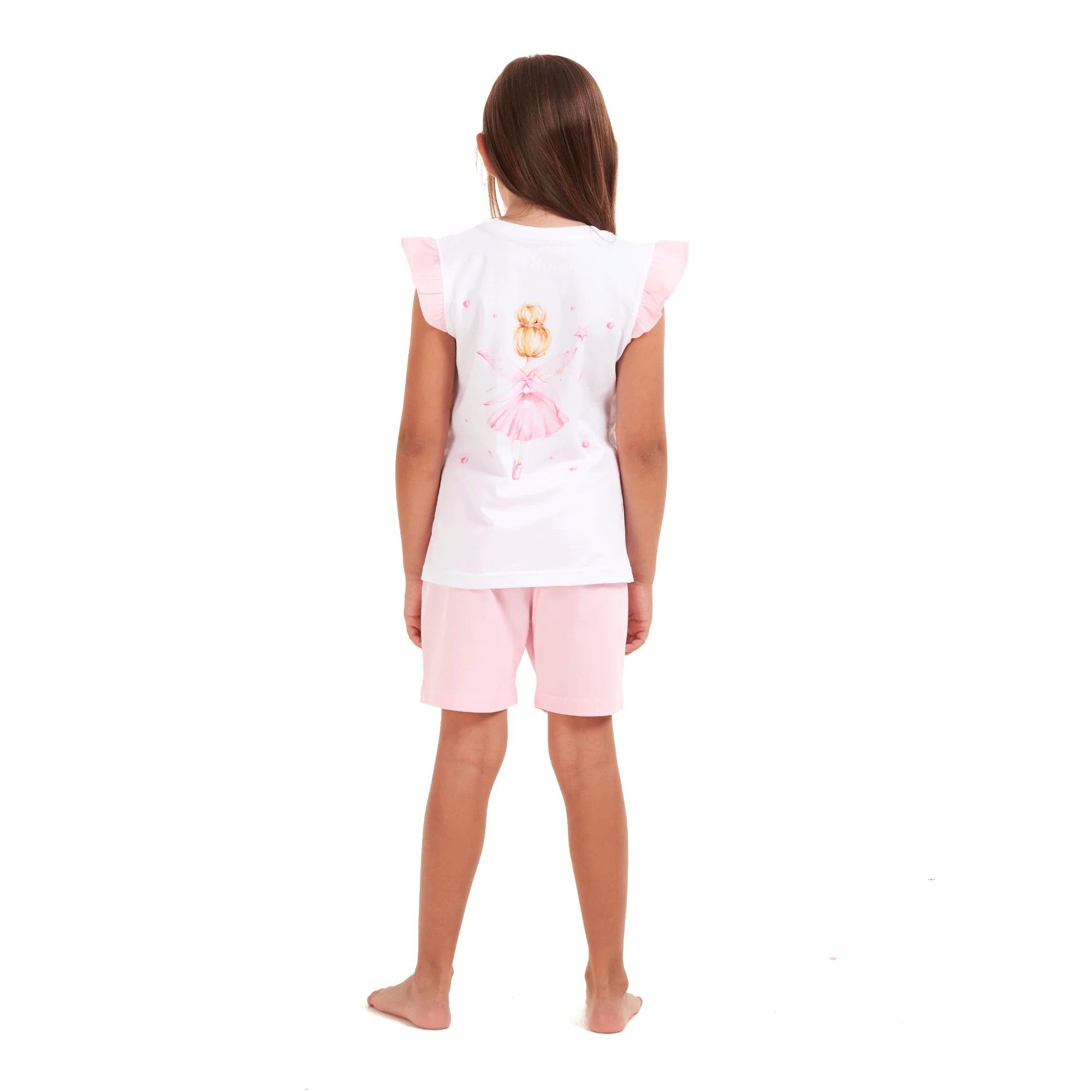 Girls summer pajama set Pink fairy t-shirt + Pink shorts - Image 4