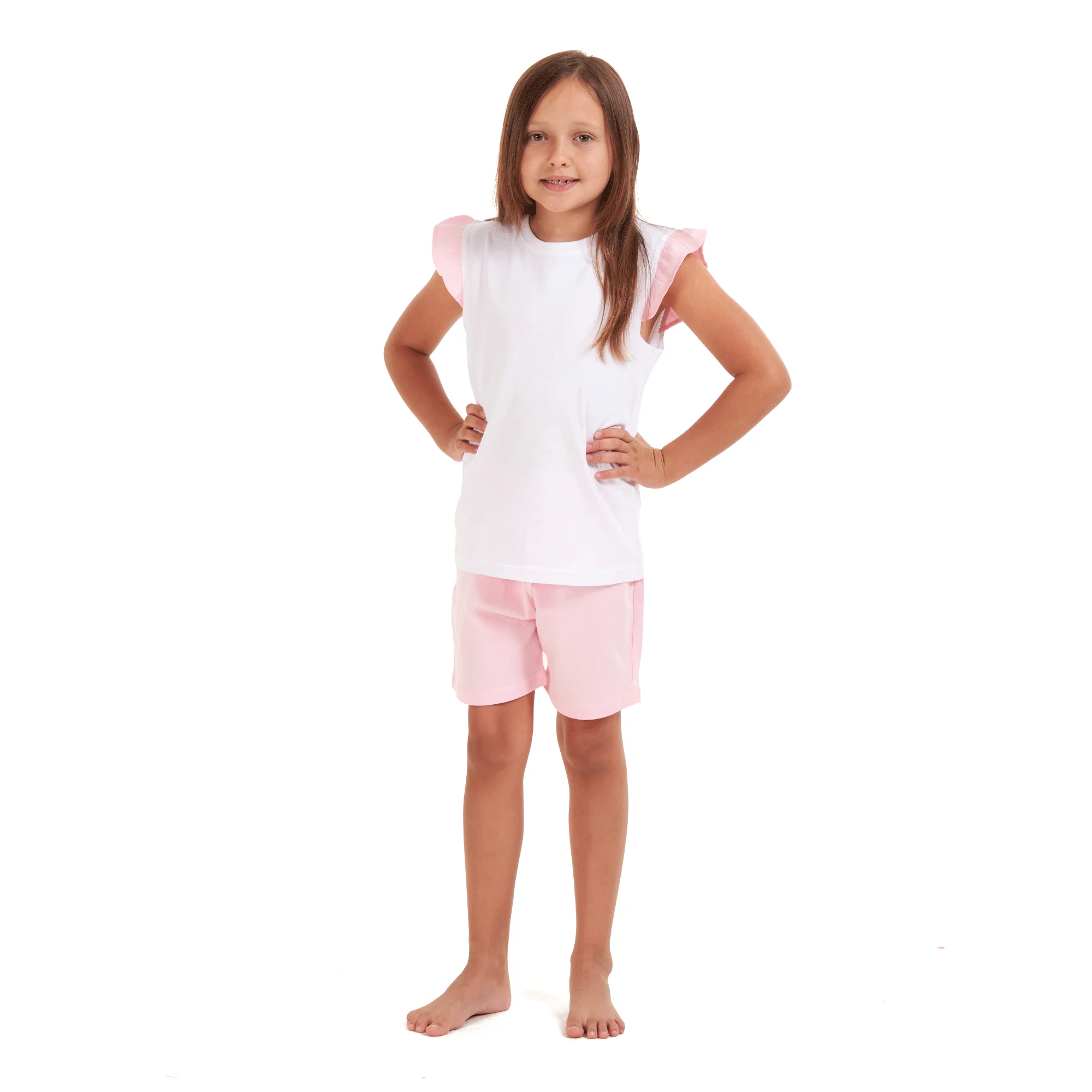 Girls summer pajama set Pink fairy t-shirt + Pink shorts - Image 5